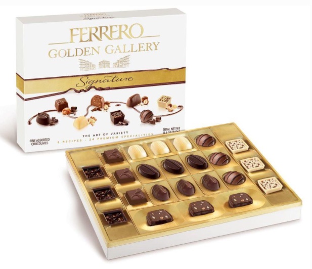 A box of ferrero golden gallery chocolates