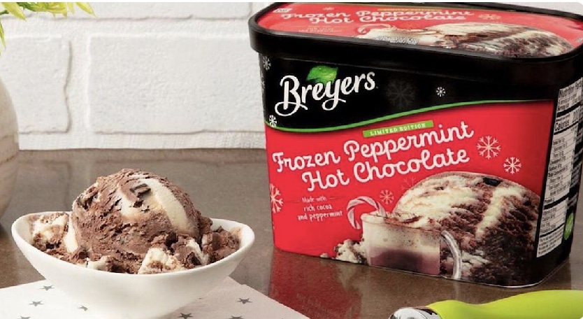 Bryers frozen peppermint hot chocolate ice cream