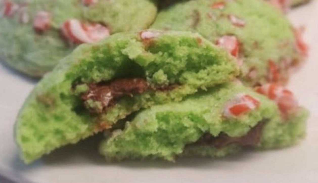 Chocolate peppermint grinch cookies