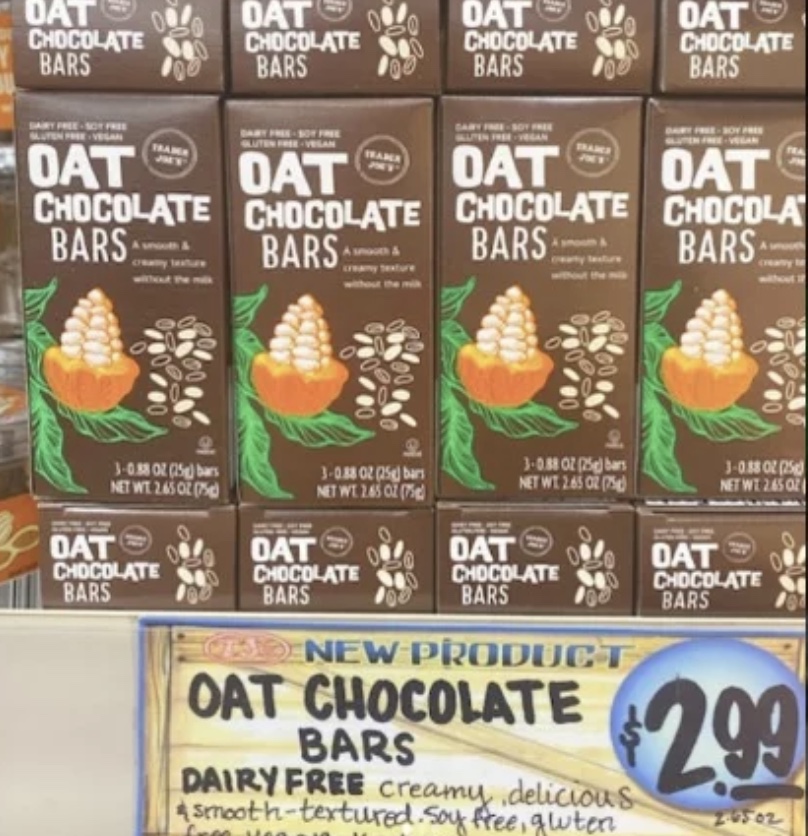 TJ oat chocolate bar