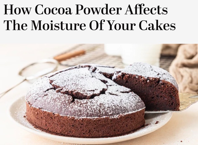 cocoa powder. moisture of cakes